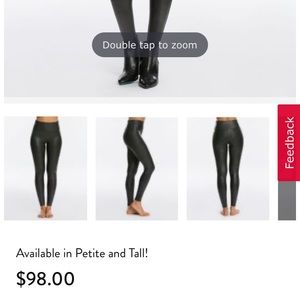 NWOT Spanx sz S faux flat leather leggings